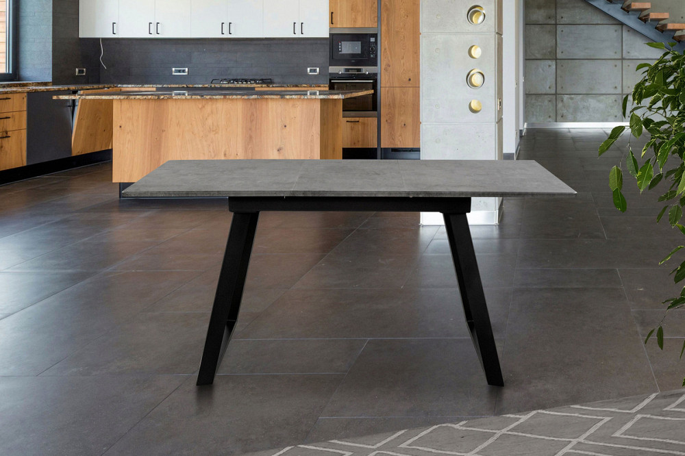 Стіл Хьюстон 130(+40)*77 чорний метал/мрамор темн Київ - фото 5