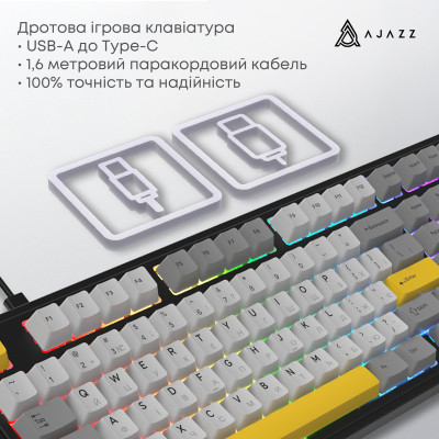 Клавиатура Ajazz AK980 MAX Magnetic Switch USB UA Black/Grey/Yellow (AK980-MAX-M-BGY) Винница - изображение 2