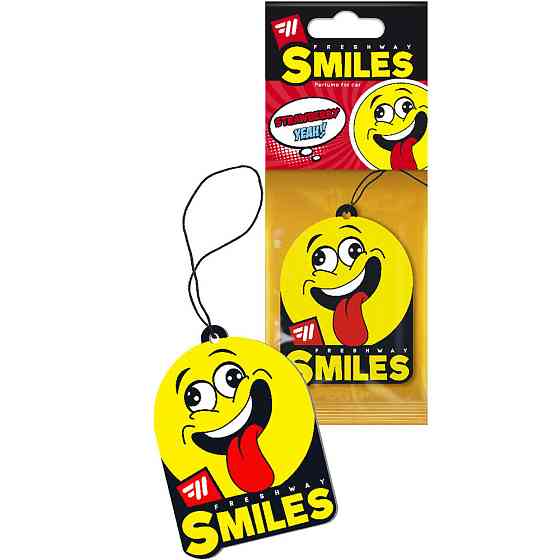 Ароматизатор для авто листочок "Smiles Dry" Strawberry (Полуниця) FreshWay Київ