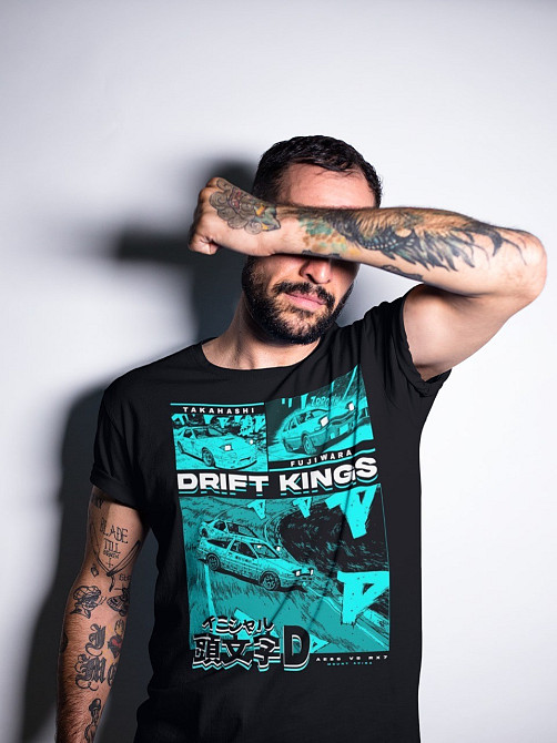 Футболка аниме Дрифт Кингс Раке Кар оверсайз (S/M/L) Черний AnimeJ0375 Днепр - изображение 1