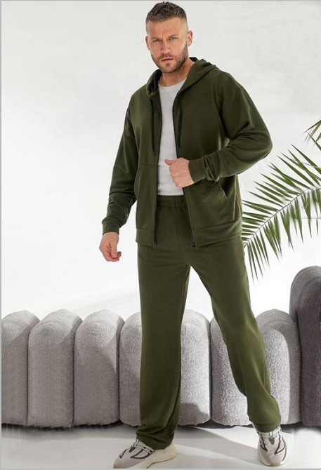 Теплий костюм чоловічий на блискавці Хакі 54/56 Харків - фото 1