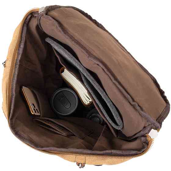 Рюкзак текстильный дорожный унисекс с ручками Vintage 20664 Песочный Киев