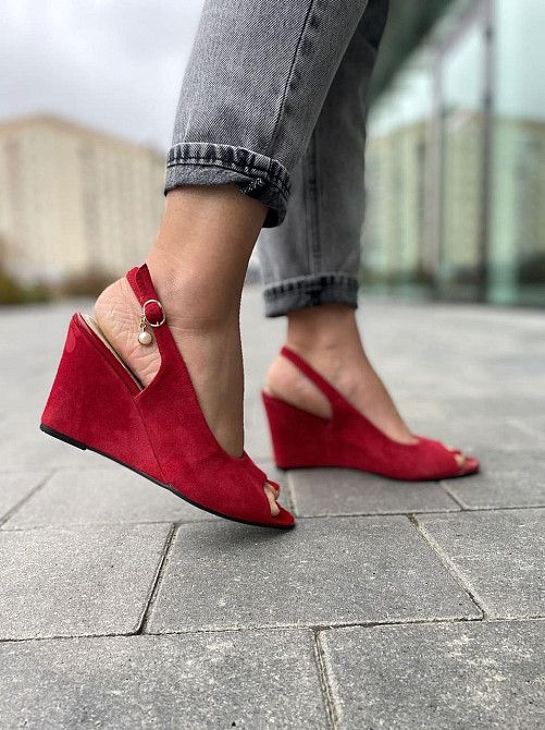 Vesna Босоніжки жіночі VESNA 9325 червоні (літо, замша натуральна) (919) 38р.39р. Коломия - фото 8