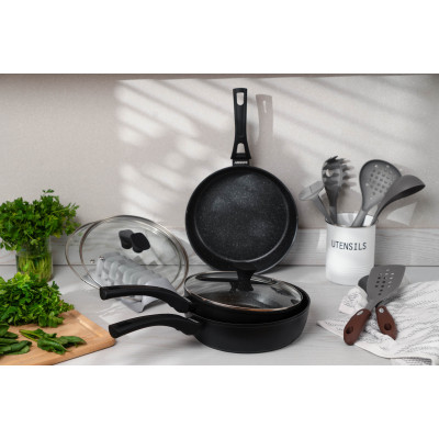 Сковорода Ardesto Gemini Livorno, 26см, алюміній, чорний (AR1226A) Вінниця - фото 3