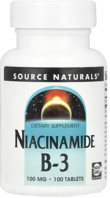 Ниацинамид (В-3) Source Naturals Niacinamide B-3 100 мг 100 таб Киев - изображение 1