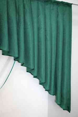 Кухонный комплект VR-Textil № 039к шторка с ламбрекеном белый с бирюзовым 150х170 см (52-0568) Киев