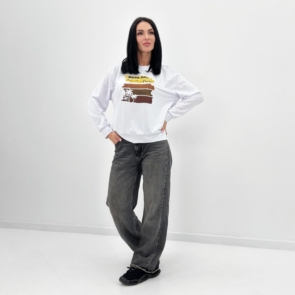 Демисезонный женский свитшот с принтом 