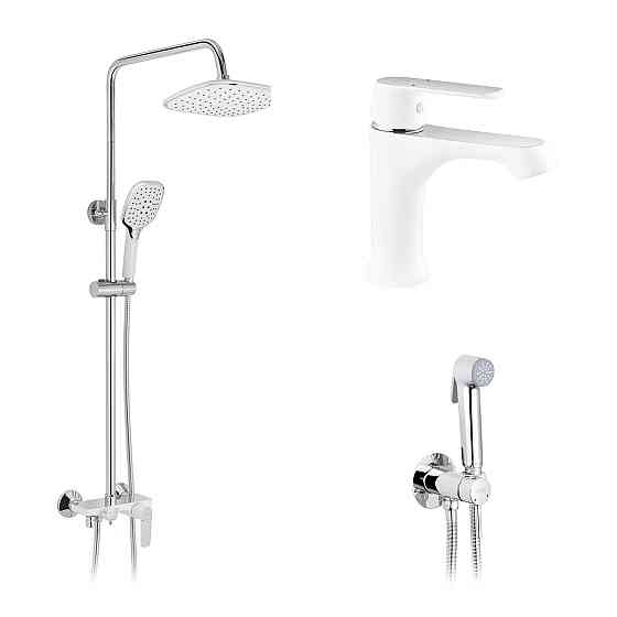 Набір 3 в 1 душова система Kroner Armada-W063 + змішувач Armada-W010 + змішувач Bidat-C082 Київ