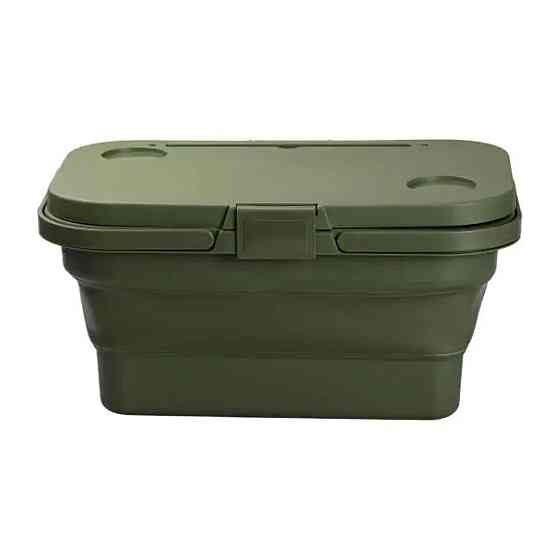 Lugi Складний кошик для пікніка з кришкою-столиком 44.8х26х14 см Зелений SJ-0120GR Киев