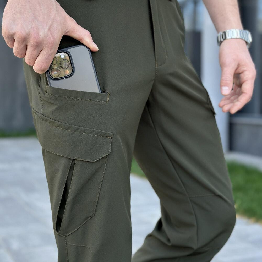 Штани карго чоловічі весняні з кишенями хакі Pobedov Tactical Soft Київ - фото 8