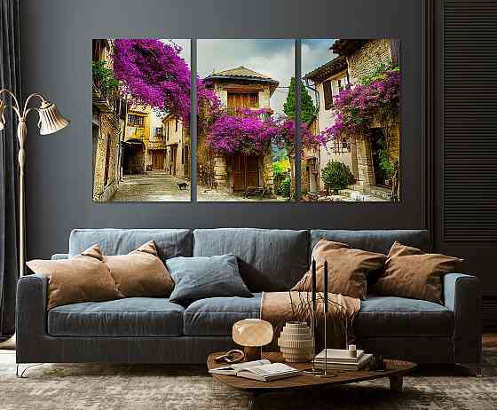 Модульна картина у вітальню/ спальню      Місто        ART-044_3A 70х130 см Київ