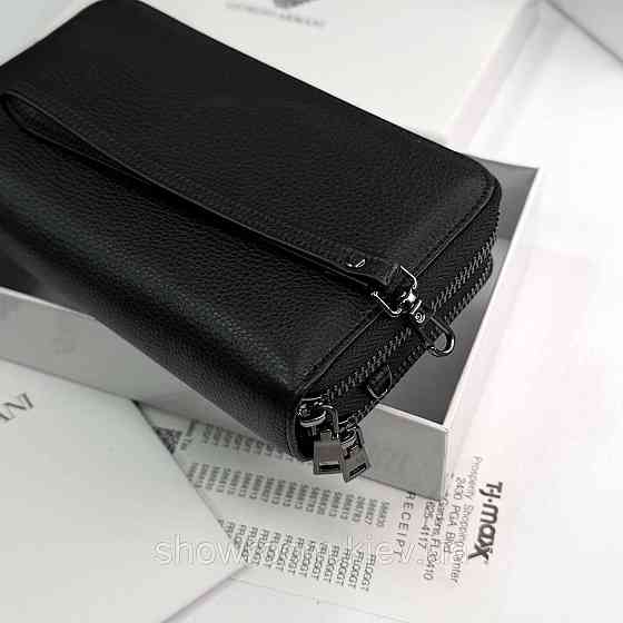 Кожаный брендовый кошелек клатч на два отделения Ck (6614) Киев