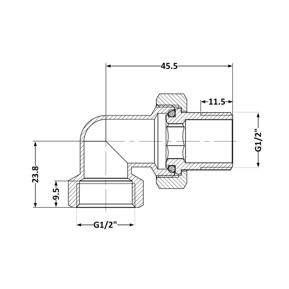 Згін-американка Thermo Alliance Base 1/2" ВН кутовий, нікель SD191W15 Київ - фото 8