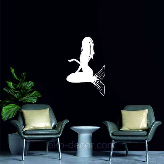 Декоративное настенное 3D Панно «Русалочка» Декор на стену с объемом 90*63 см, Белый Киев