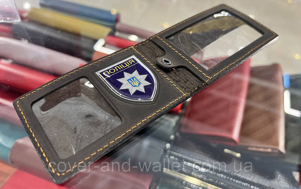 Горизонтальная обложка на удостоверение НПУ (Национальная полиция Украины) с шевроном Киев - изображение 1