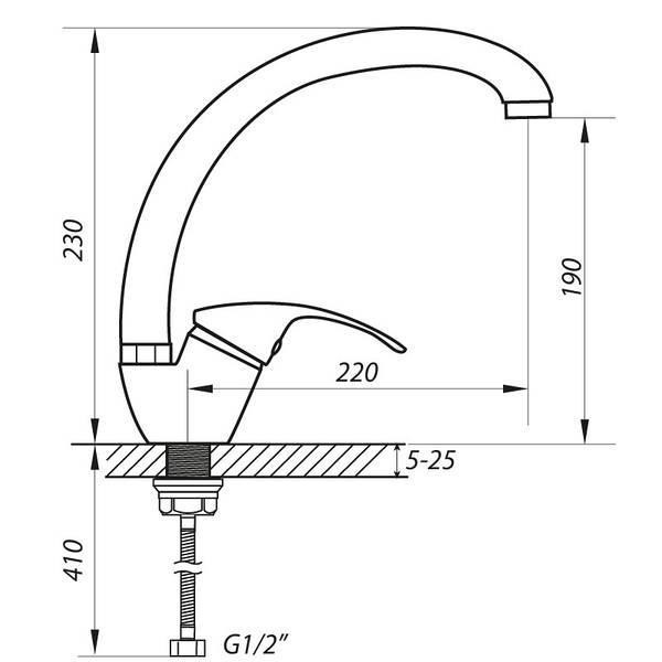 Змішувач для кухні ZERIX YUB-135 Харків - фото 3