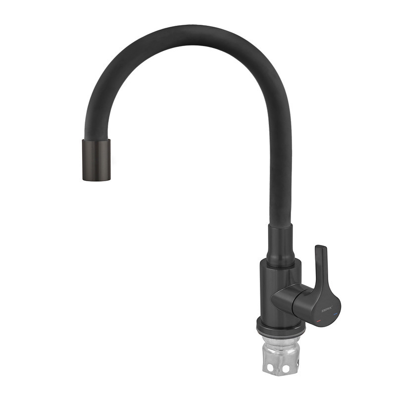 Змішувач для кухні Zerix Rex-011 Black Refl.Black з нержавіючої сталі (Колір чорний+силіконовий вилив чорний) (ZX6132)   ( 27262 ) Харьков - изображение 5