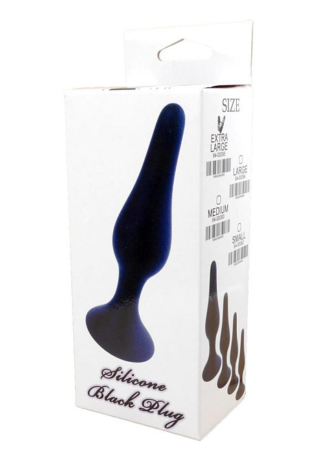 Анальна пробка - Silicone Black Plug M Sex Aura Київ - фото 5