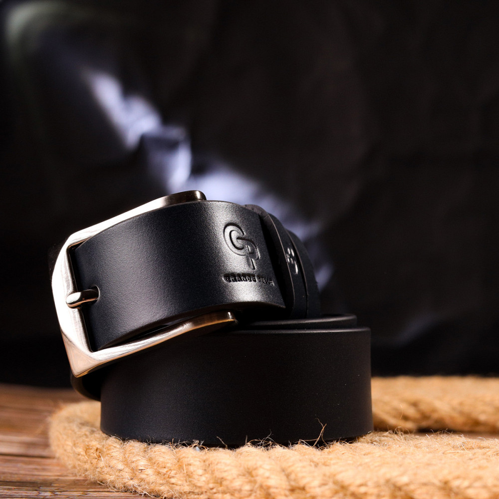 Брючный мужской ремень из натуральной кожи Grande Pelle 21450 Синий Киев - изображение 10