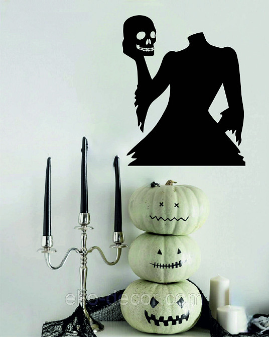 Декоративне настінне Панно «Безголова жінка та череп», Декор на стіну 110*90 см, Чорний Київ - фото 8