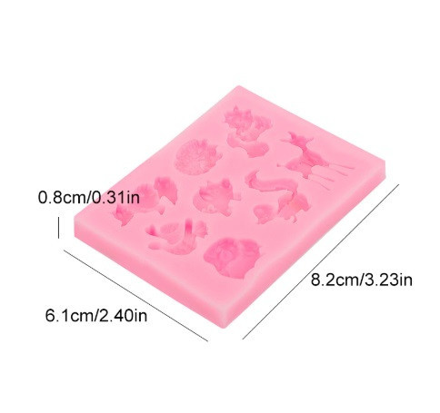 Молд силиконовый Животные 82 на 61 мм розовый Киев - изображение 3