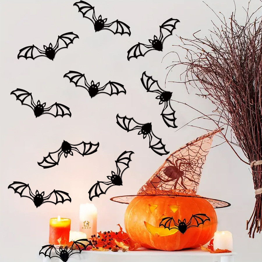 Летучие мыши на Хэллоуин на стену 12 штук 15 на 5 см черный Киев - изображение 5