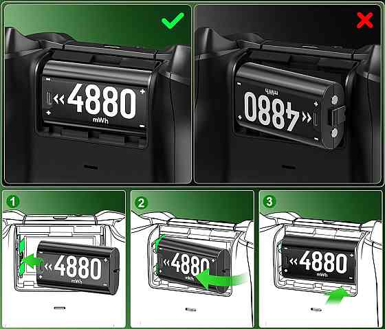 Зарядка та чотири акумулятори для геймпада Xbox 4880mWh OIVO IV-BX132XS-RGB Київ