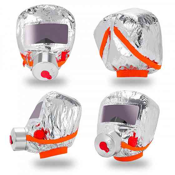 Маска противогаз из алюминиевой фольги, панорамный противогаз Fire mask защита головы от радиации IH-81 Львов