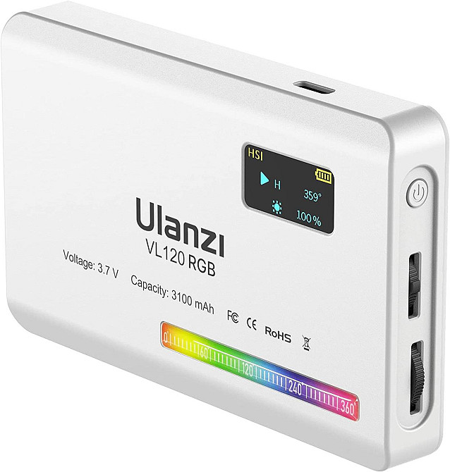 Накамерне світло RGB HUE 360 2500-9000К Ulanzi VL120RGB White Київ - фото 2