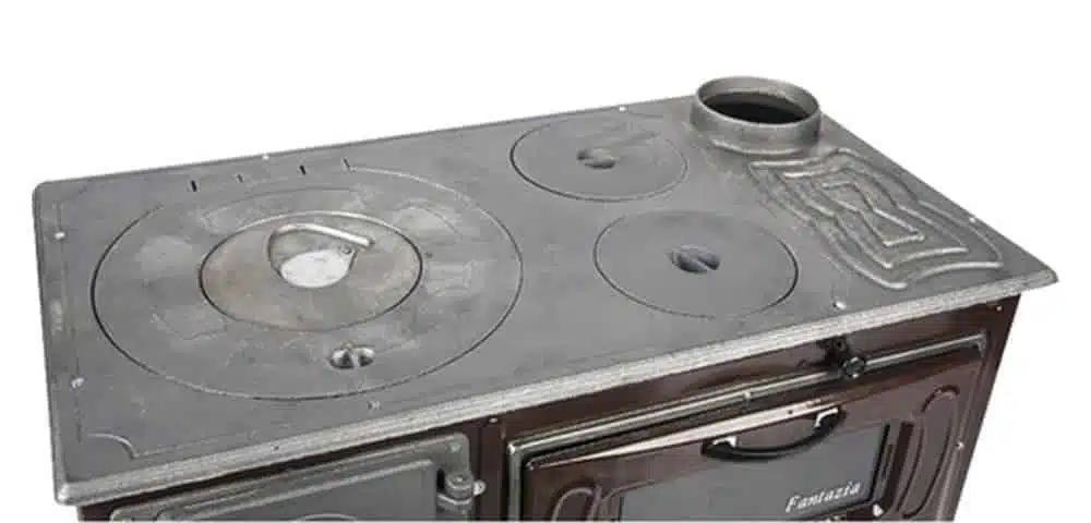 Піч опалювально-варильна 6 кВт з вбудованою духовкою Фантазія сталева буржуйка для дому та дачі верхній димохід Тернопіль - фото 3