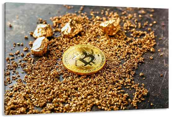 Модульна картина у вітальню / спальню  Біткоін      MLP_346 ( 60х30см ) 70x140 см Київ