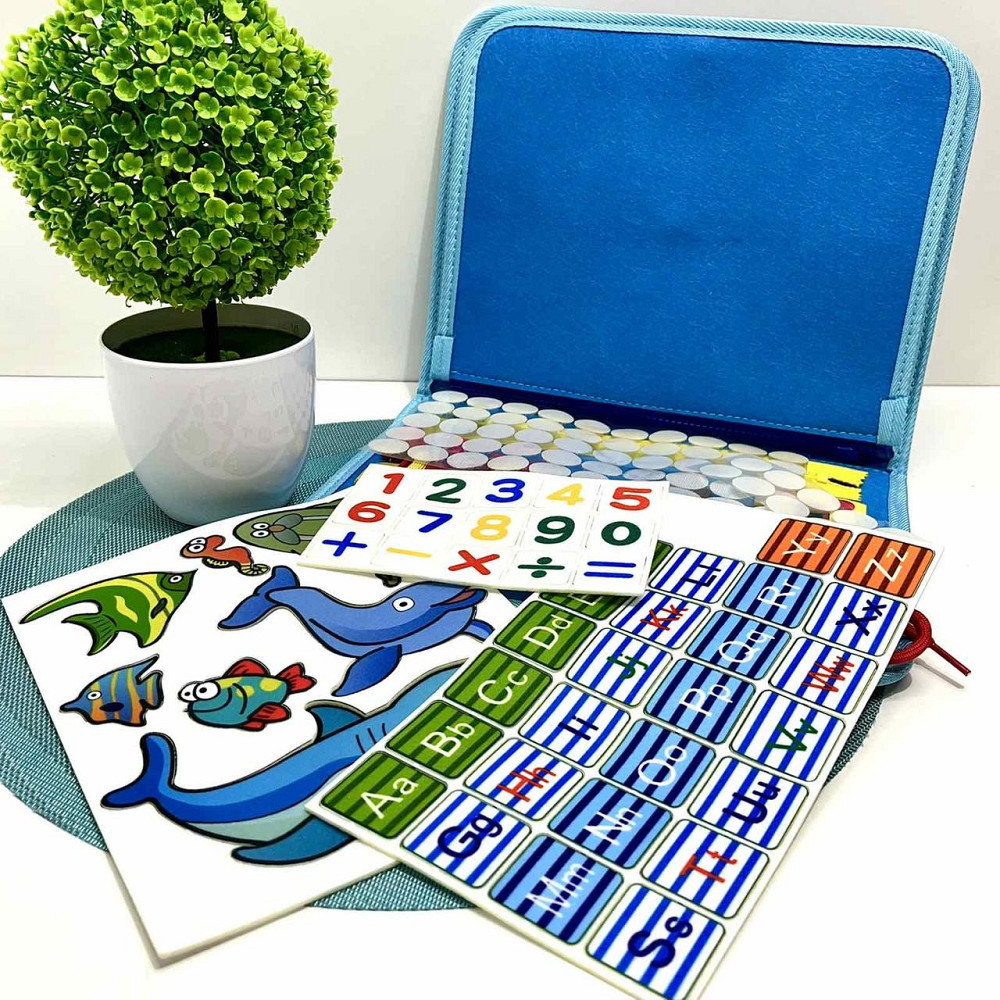 Сумочка розвиваюча тканинна з навчальними елементами Блакитна (C60512) Чернігів - фото 3