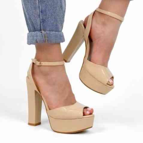 Жіночі Бежеві Босоніжки на Каблуку Лакові Модельні (розміри: 36,37,38,39) - 25 Дніпро