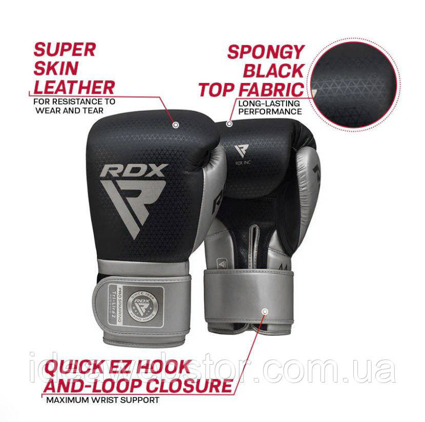 Перчатки боксерские RDX L2 Mark Pro Silver для бокса ММА кикбоксинга единоборств тренировочные защитные 16 ун. Киев - изображение 18