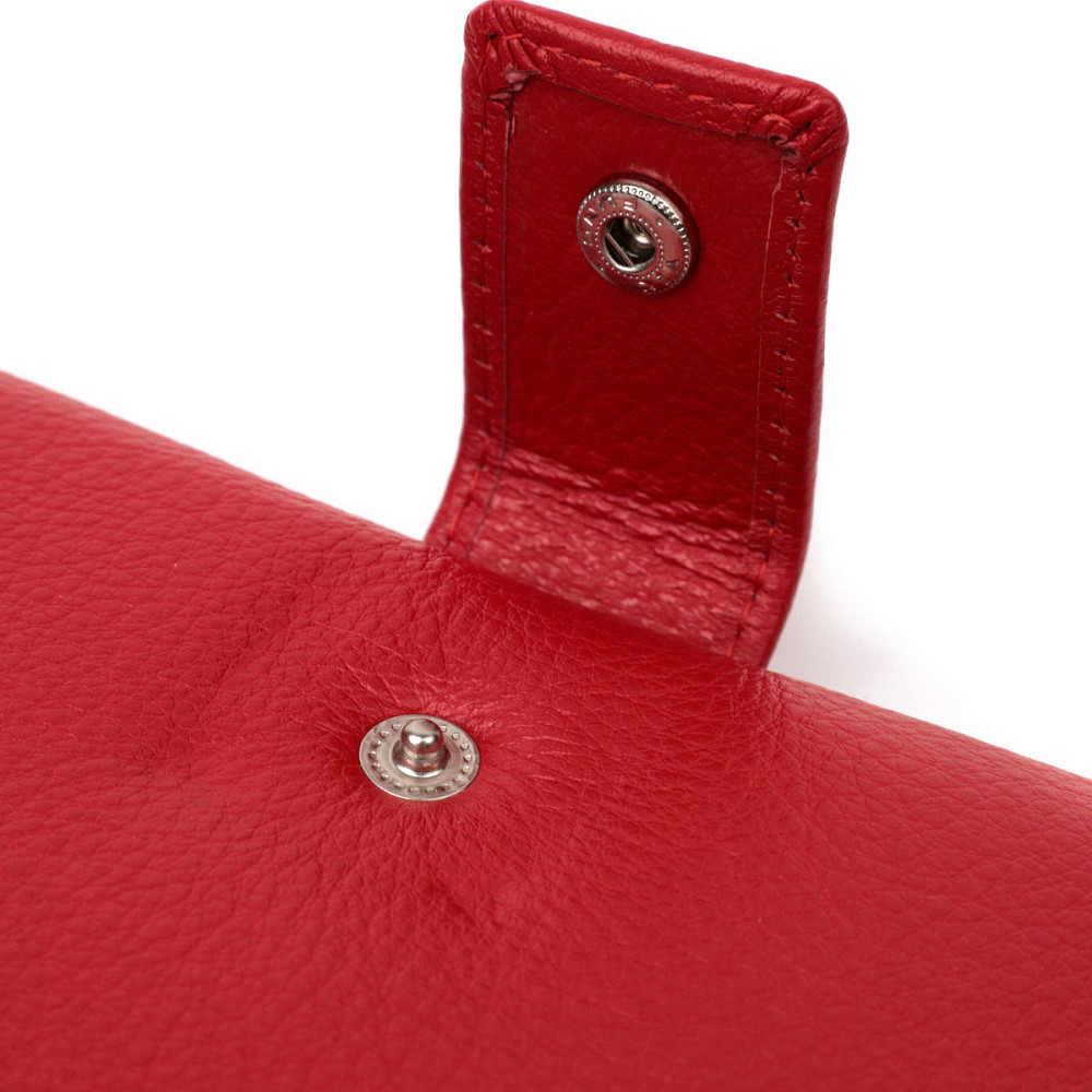 Женский вертикальный кошелек-клатч из натуральной кожи Красный (ST Leather) Киев - изображение 9