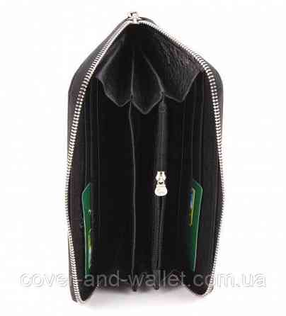 Черный мужской кожаный кошелек-клатч на молнии Marco Coverna MC-802-1 Киев