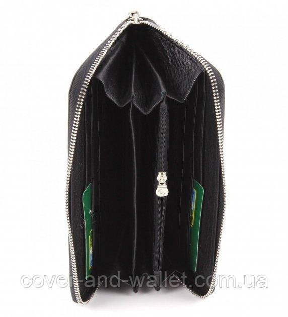 Чорний чоловічий шкіряний гаманець-клатч на блискавці Marco Coverna MC-802-1 Київ - фото 2