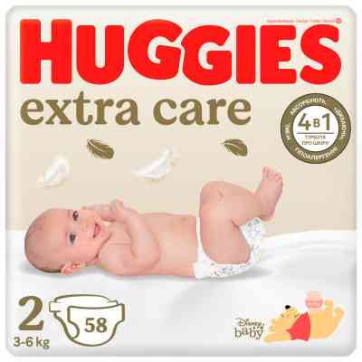 Підгузки Huggies Extra Care 2 (3-6 кг) 58 шт (5029053578071) Вінниця