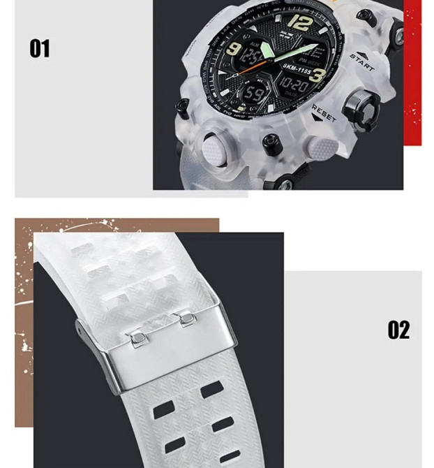 Мужские наручные часы Skmei Hamlet 1155 Белый Винница - изображение 7