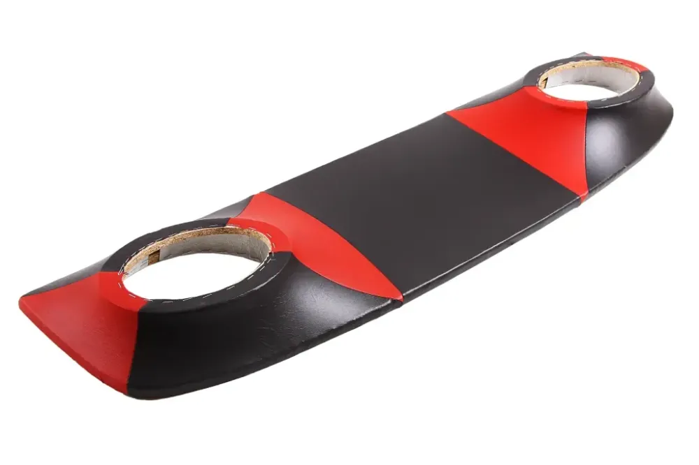 Полка багажника 2101 АвтоКомфорт под колонки кожзам черный/красный Винница - изображение 3