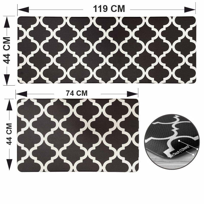 Набор коврики кухонные Lovely Svi 2 шт: 44 x74 x1см и 44 x119 x1см Черный Киев - изображение 3