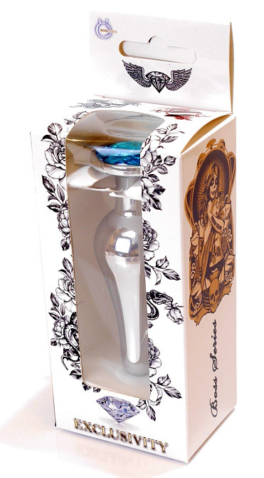 Анальна пробка Boss Series - Jewellery Silver BUTT PLUG Light Blue, BS6400076 Sex Aura Київ - фото 8