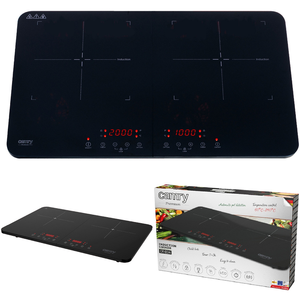 Плита настільна Camry CR 6514 індукційна/ конфорок: 2/ 3500Вт+3500В/ 60°-240° С/ склокераміка Винница - изображение 5