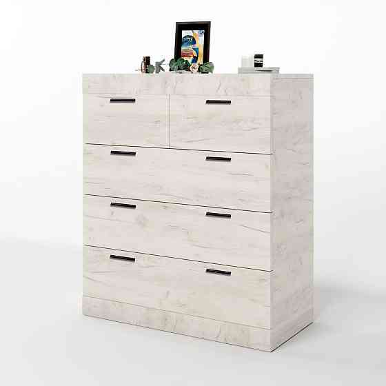 Комод для вещей Эверест на 5 ящиков Соната-3 80х38х94 дуб крафт белый (DTM-2697) Днепр