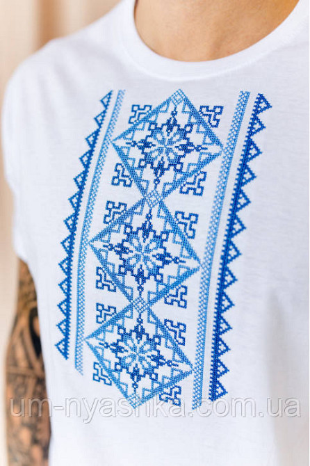 Мужская вышиванка с коротким рукавом футболка вышиванка Оберег Кривой Рог - изображение 1