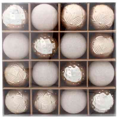 Ялинкова іграшка Chomik пластикові кульки компл. 16 шт, 6см, шампань (5900779853140_1) Вінниця