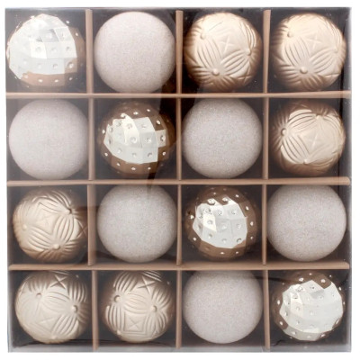 Ялинкова іграшка Chomik пластикові кульки компл. 16 шт, 6см, шампань (5900779853140_1) Вінниця - фото 5