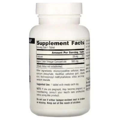 Травы Source Naturals Яблочный Уксус, 500мг, Apple Cider Vinegar, 90 таблеток (SN1355) Винница - изображение 2