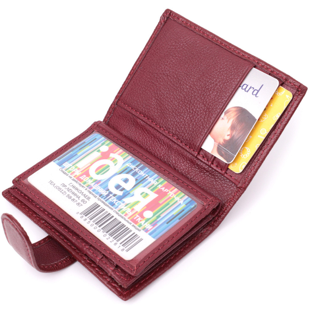Практичная визитница из натуральной кожи ST Leather 22468 Бордовый Киев - изображение 6
