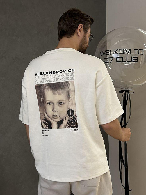 Оверсайз футболка с детским фото и отчеством | Индивидуальный дизайн Графитовый, XL Черновцы - изображение 1